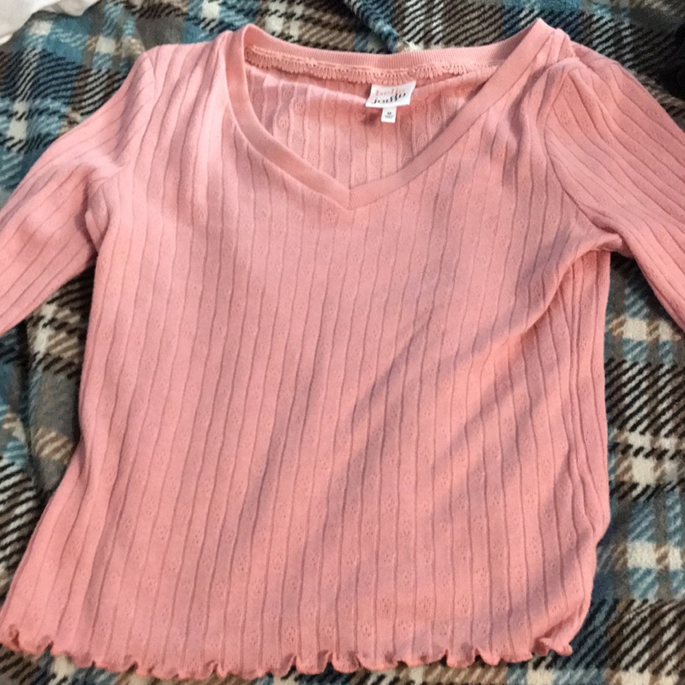 Pink long sleeved crop top